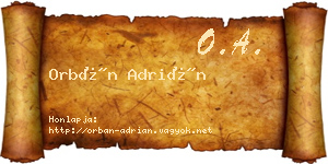 Orbán Adrián névjegykártya