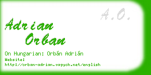 adrian orban business card