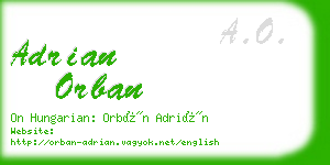 adrian orban business card